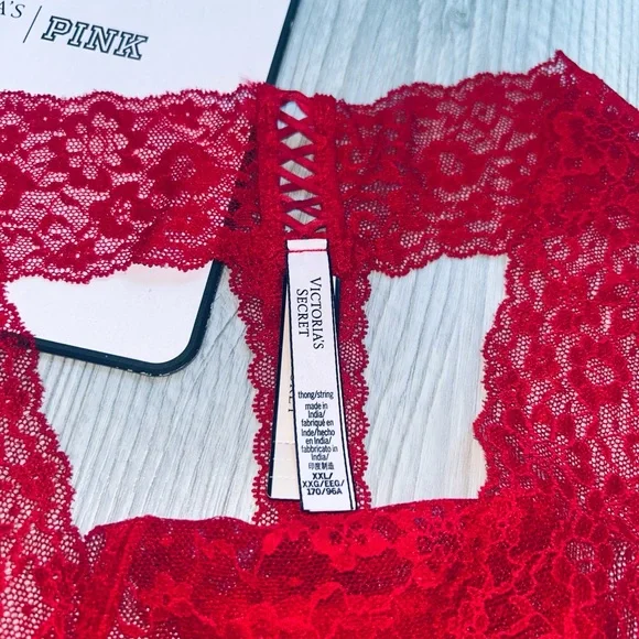 🔥Butterfly Crimson Lace Thong Victoria's Secret 2XL NWT - Picture 5 of 9